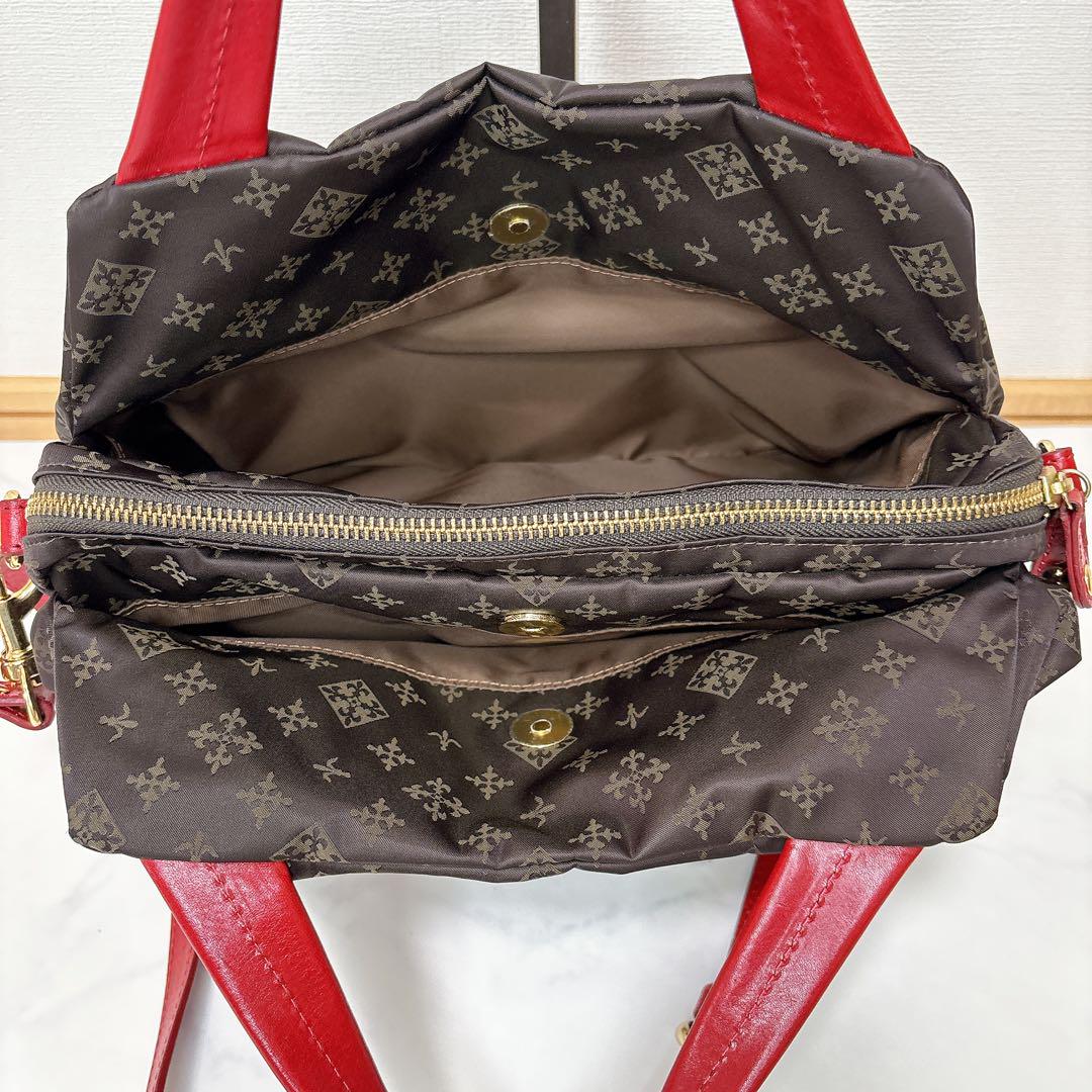 極美品 russet ラシット ショルダーバッグ 2WAYバッグ モノグラム russet ラシット モノグラム ナイロン 2WAY ハンドバッグ