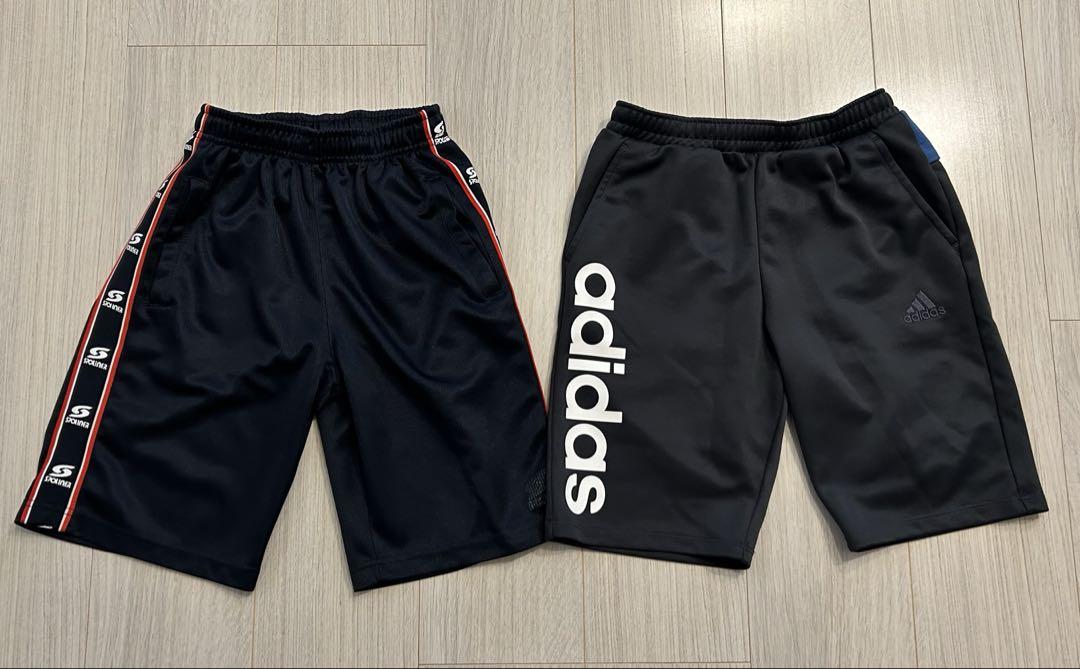 新品　adidas ショートパンツ　黒&紺色　2枚セット 新品】adidas アディダス カーゴ ショートパンツ / ブラック M