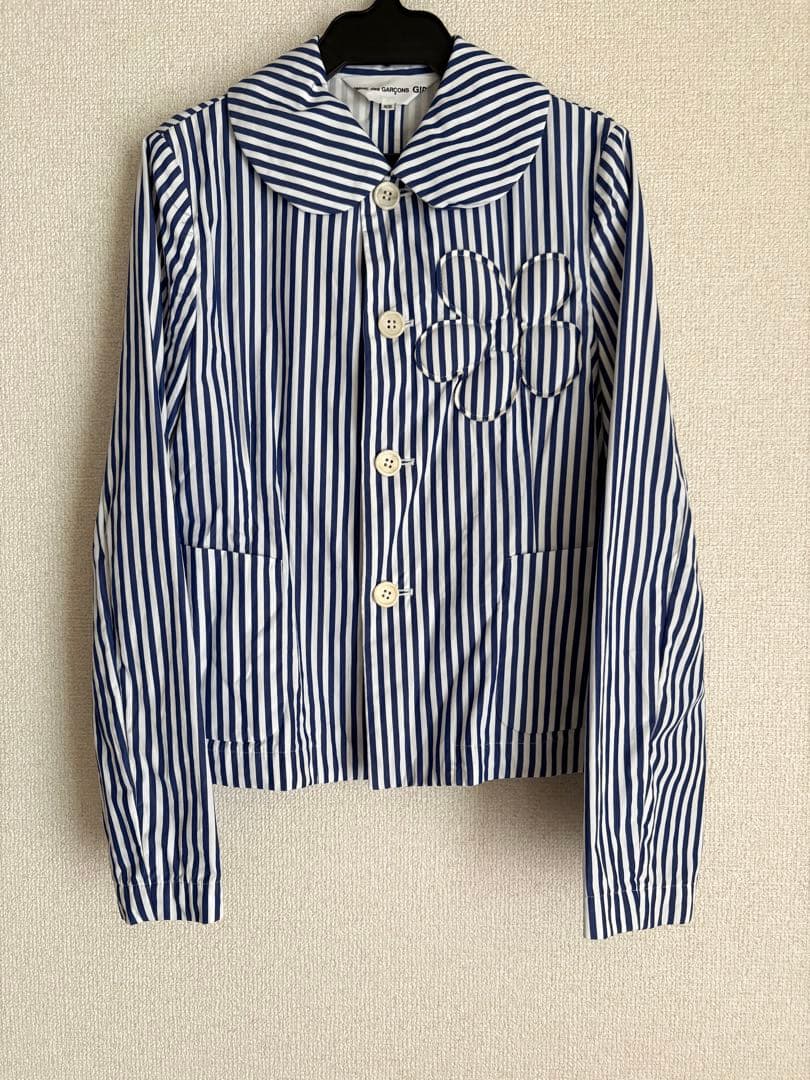 コムデギャルソンガール 24SS ストライプジャケット 青 XS