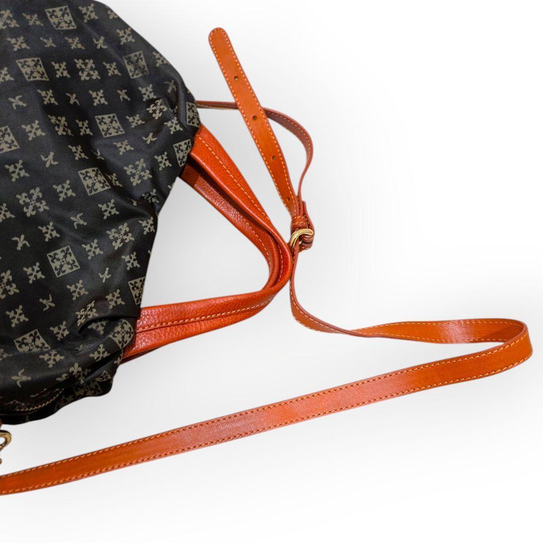 美品 2way●ラシット ハンドバッグ ショルダー モノグラム 肩掛け可 レザー ラシット】ショルダー ハンドバッグ 2way レザー ナイロン