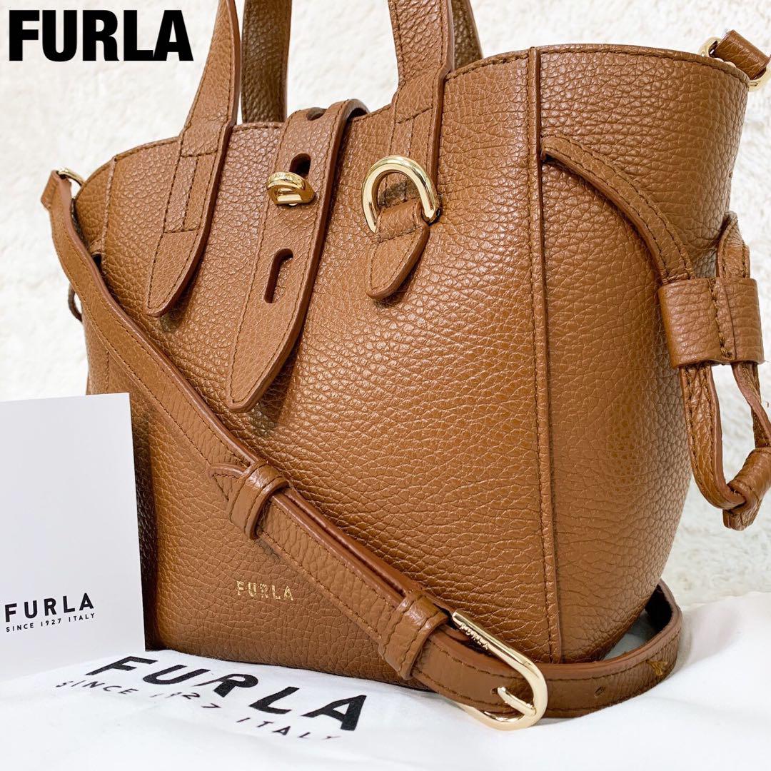 日本専門店 【美品】FURLA ネット ミニ トート ショルダーバッグ