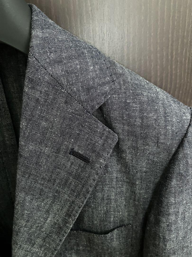 BEAMS F / NEW EASY コットンリネン シャンブレー ジャケット