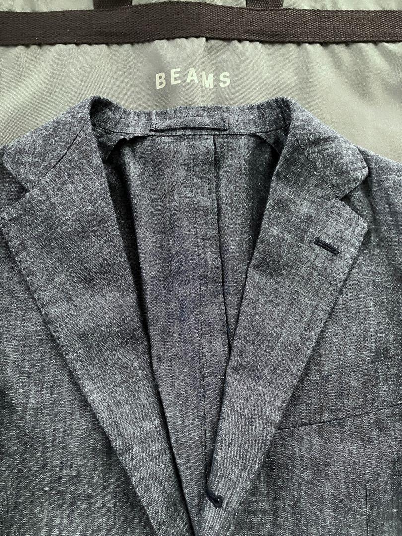 BEAMS F / NEW EASY コットンリネン シャンブレー ジャケット