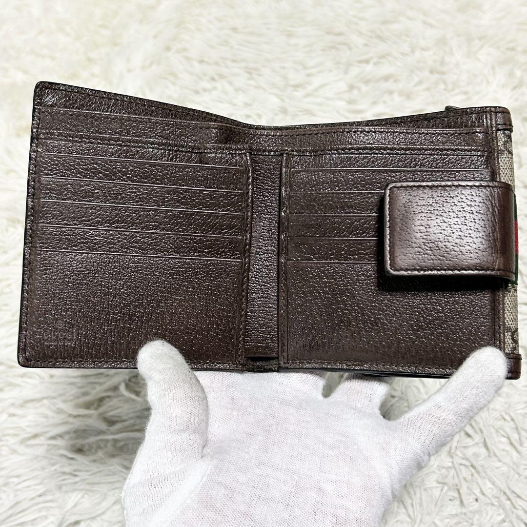 極美品　グッチ　オフィディア　折り財布　Wホック　マーモント　シェリーライン