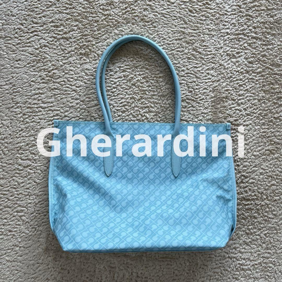 美品✨gherardiniゲラルディーニ トートバッグ　ティファニーブルー　A4