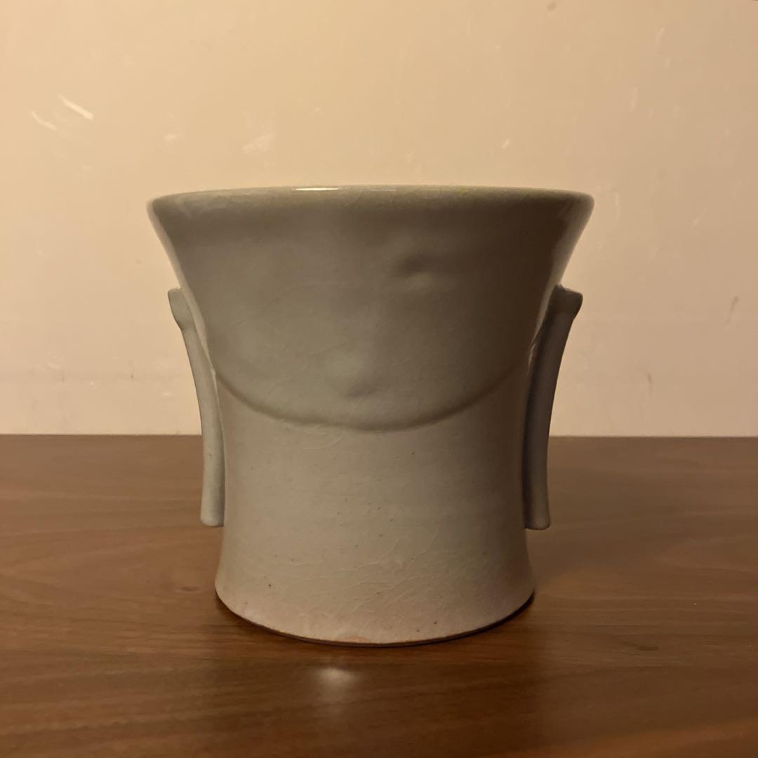 赤膚焼尾西楽斎作　花器 未使用 赤膚焼 尾西楽斎造 山村御流 花入 尊式 花瓶 花器 華道