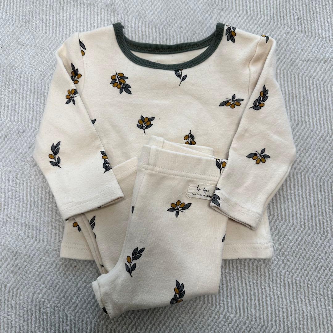 韓国子ども服 オリーブ柄ルームウェア