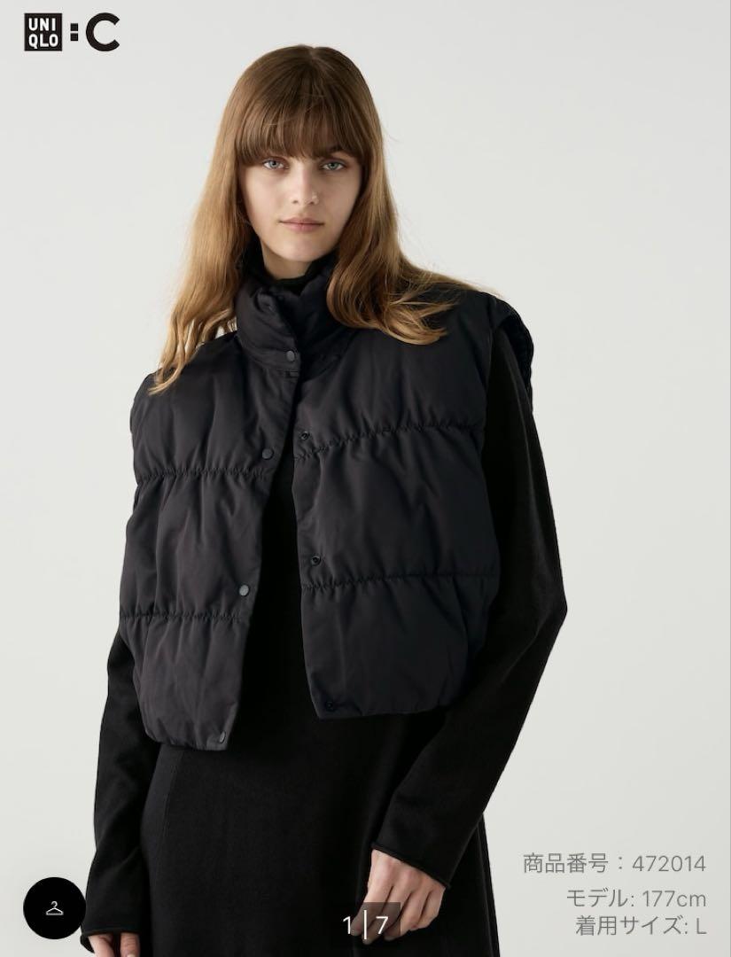 高速配送 UNIQLO C ダウンベストクロップドベスト XS ジャケット・アウター