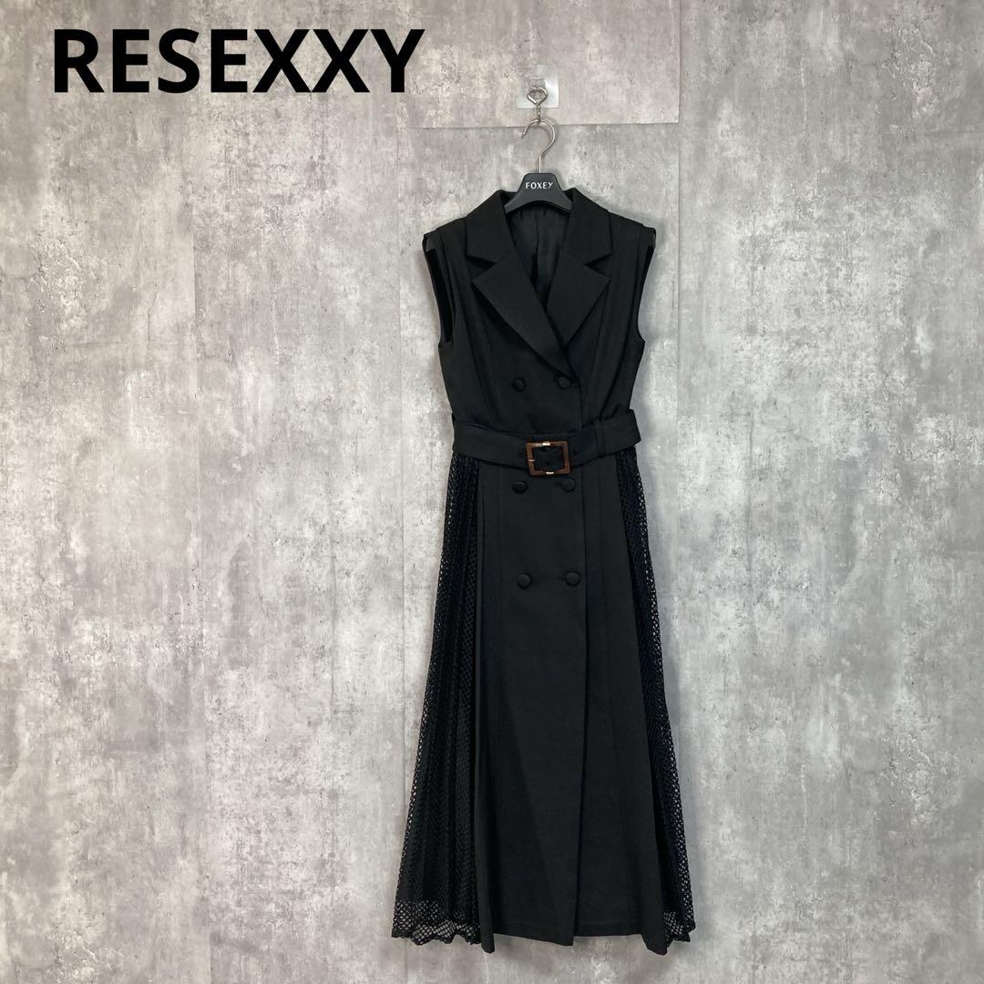 RESEXXY　サイドプリーツフレアワンピース　F