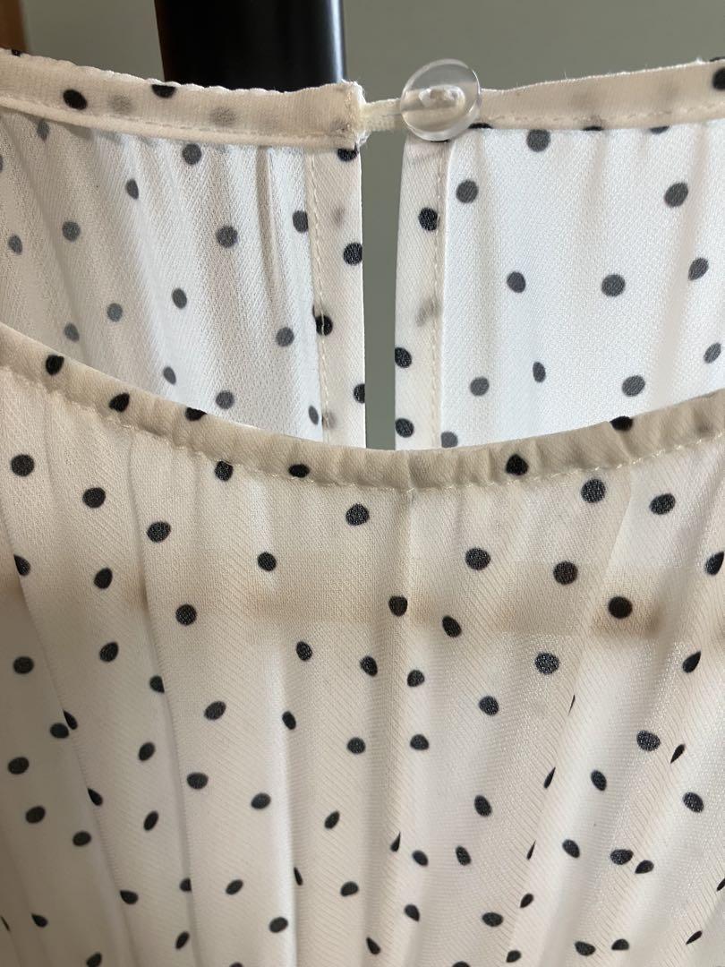 新品Herlipto Pin Dot Pleated Long Dress