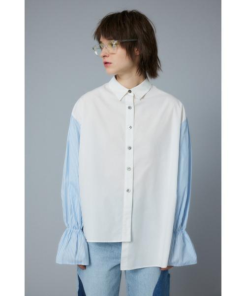 新品　Frill asymmetry shirt 　HeRIN.CYE