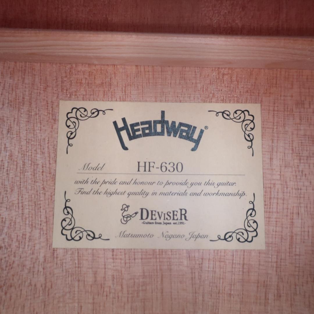 段ボール美品 Headway HF-630 ギター ケース付 トラ杢 トップ単
