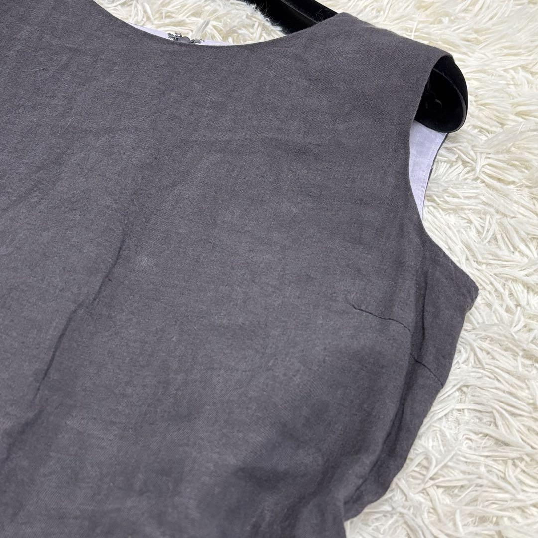 美品 パラスパレス リネン100% ロングワンピース フリーサイズ