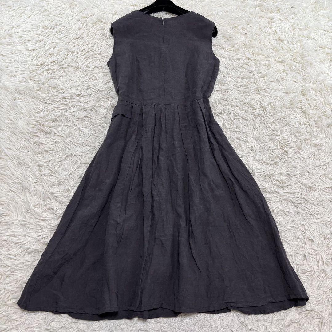 美品 パラスパレス リネン100% ロングワンピース フリーサイズ