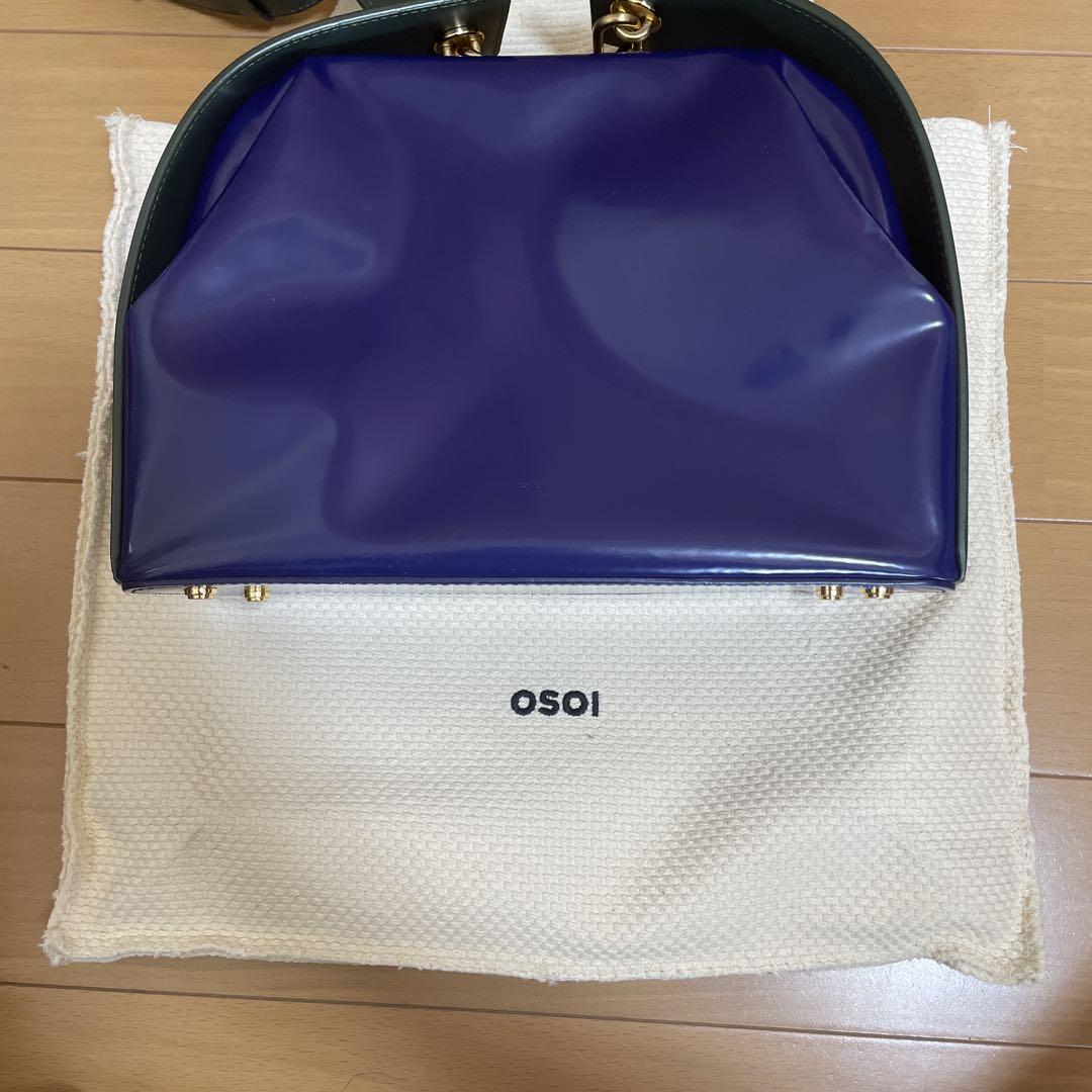 【希少‼️】OSOI バッグ　ショルダーバッグ　チェーン　ブルー　青　袋付き！