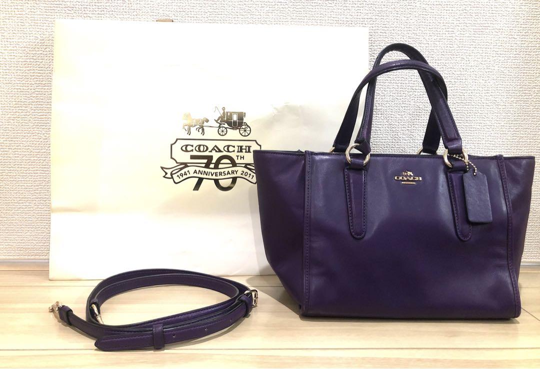 【美品】【COACH 】レディースショルダーバッグ パープル
