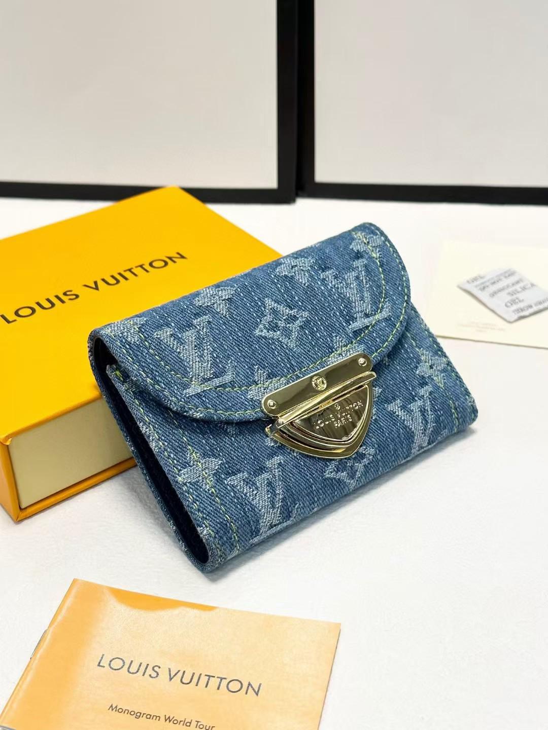 【特別セール品】 ルイ?ヴィトン 美品 レディース 三つ折り財布 デニムキャンバス 小物