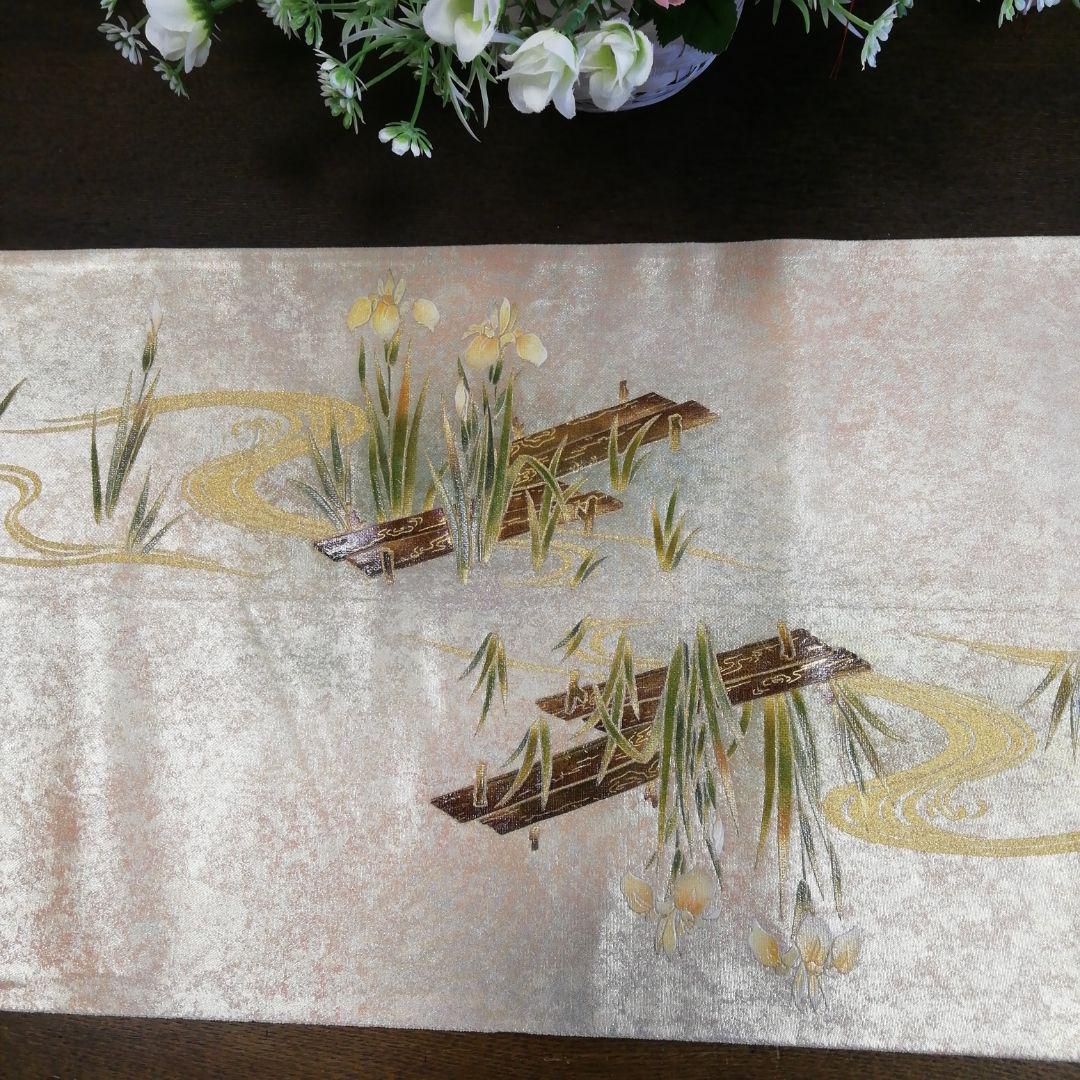1222 豪華刺繍 帯リメイク 爽やか正絹テーブルランナーテーブルセンター 【99%OFF!】 1222 豪華刺繍 帯リメイク 爽やか正絹テーブルランナーテーブルセンター 【99%OFF!】