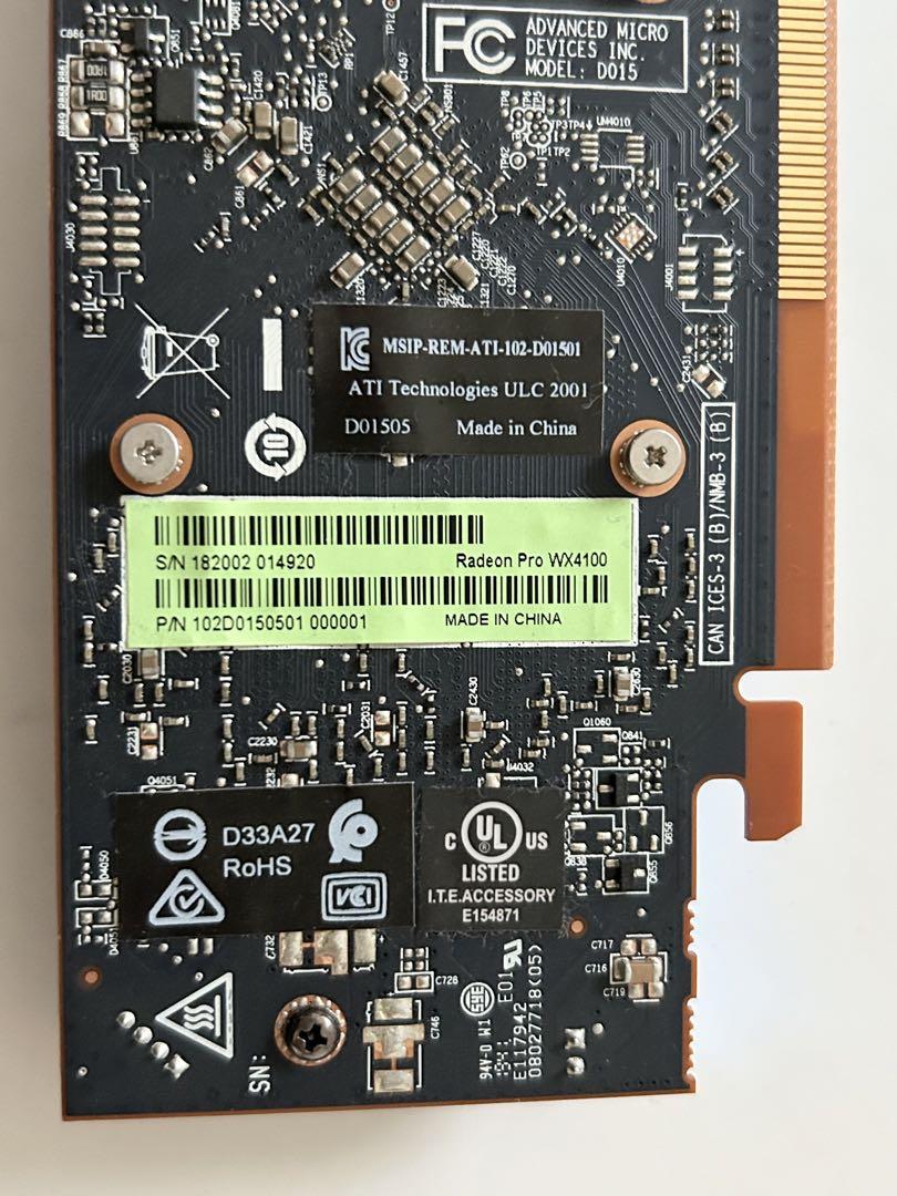 セール美品 AMD Radeon Pro WX 4100 GDDR5 4G LP