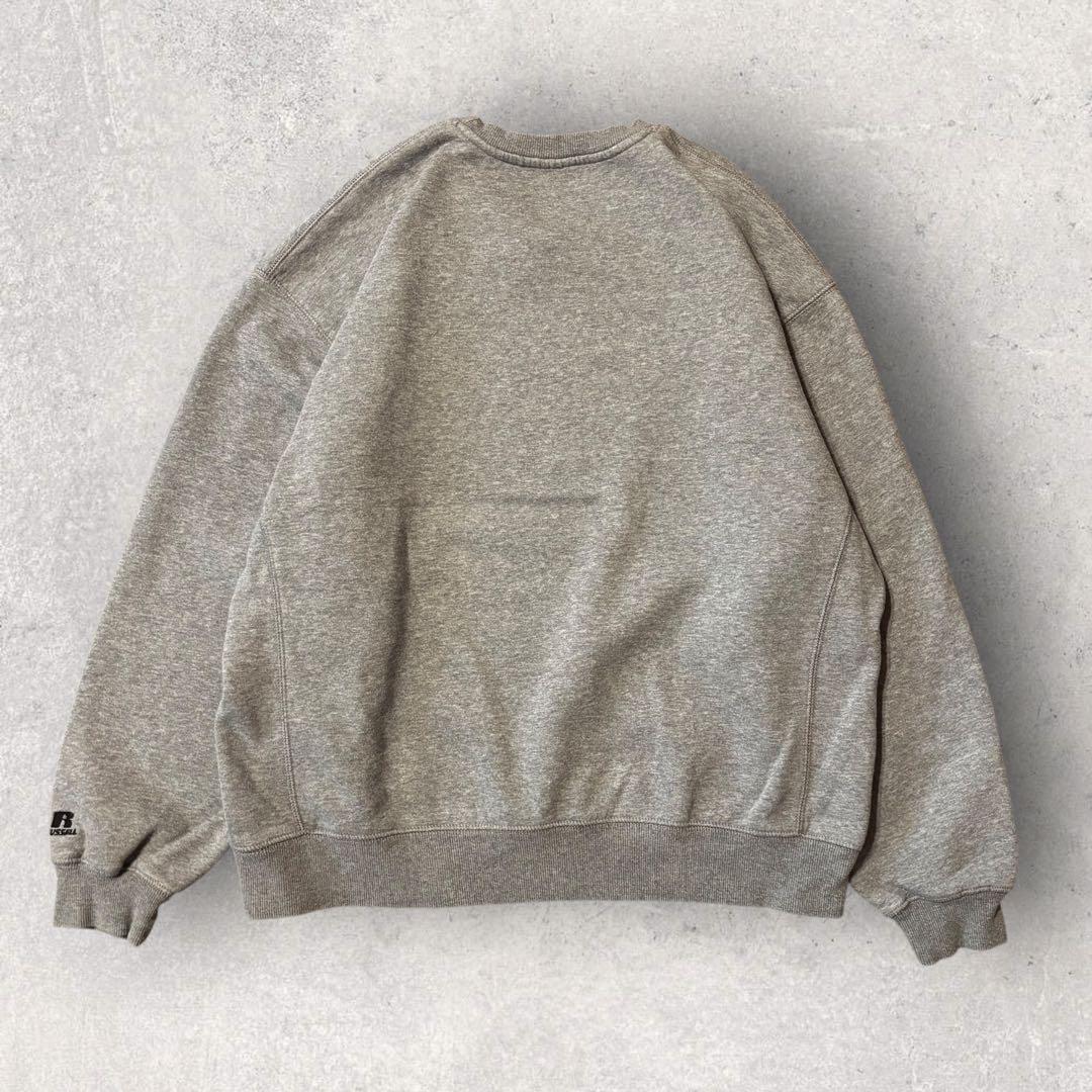 【ラッセルアスレチック】無地スウェット　XL グレー　刺繍ロゴ　前v 美品　p