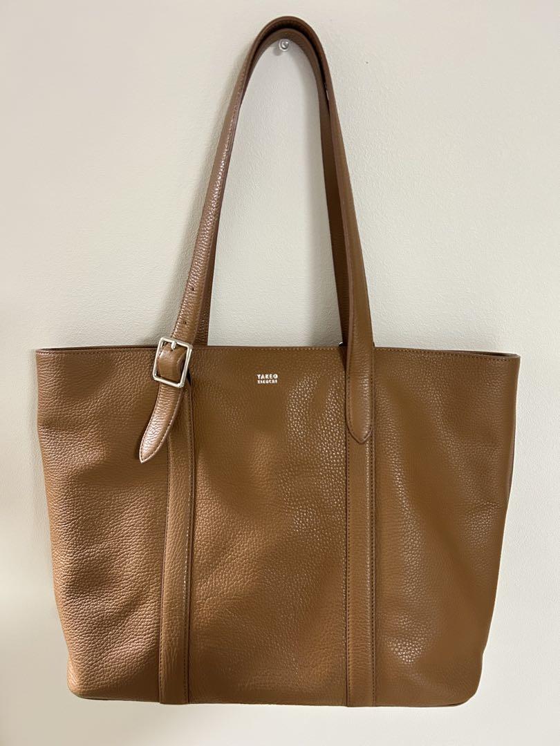 takeo kikuchi⭐︎ 極美品　ブラウンレザー本革　ビジネス　トートバッグ