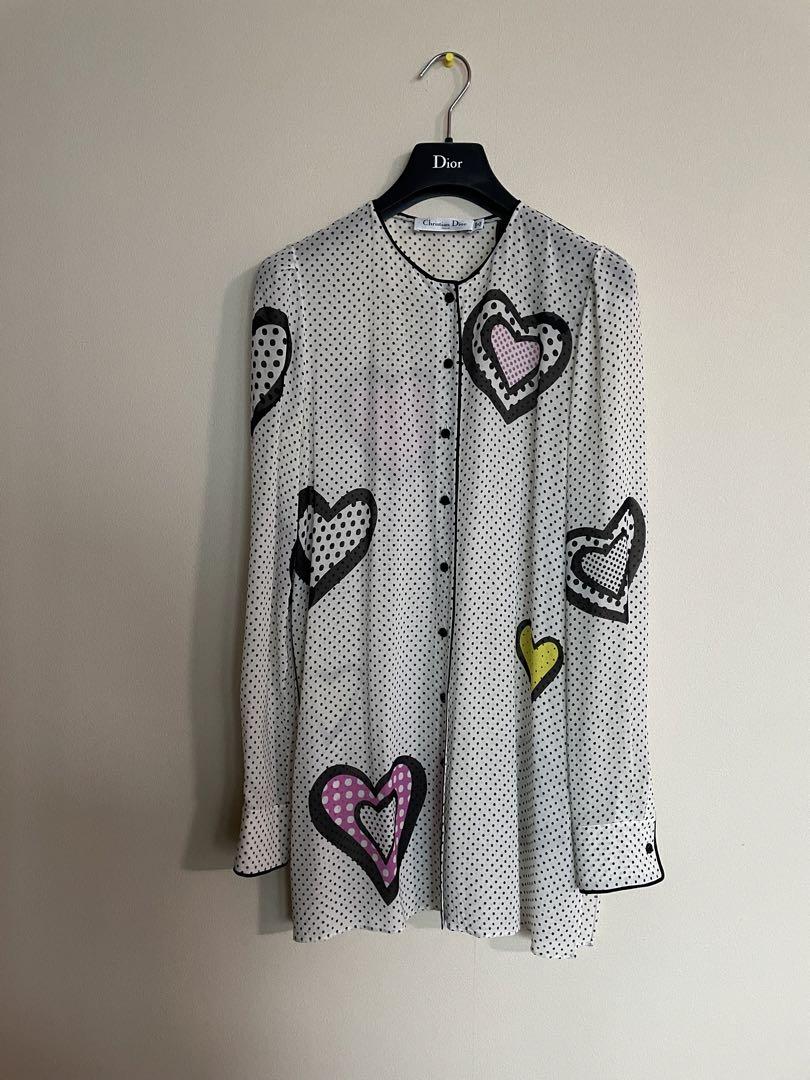 Christian Dior ハート柄長袖ブラウス超美品♡