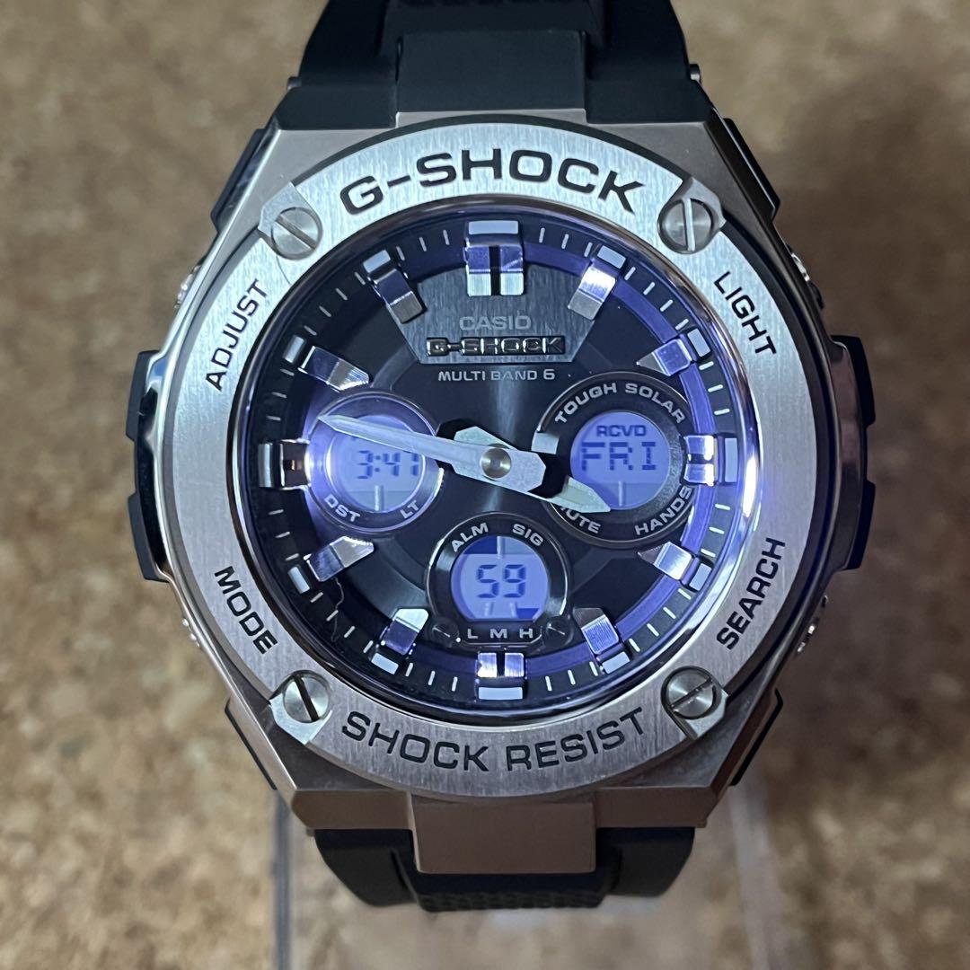 美品】カシオ G-SHOCK/GSTーW310電波ソーラー/ステンレスベゼル
