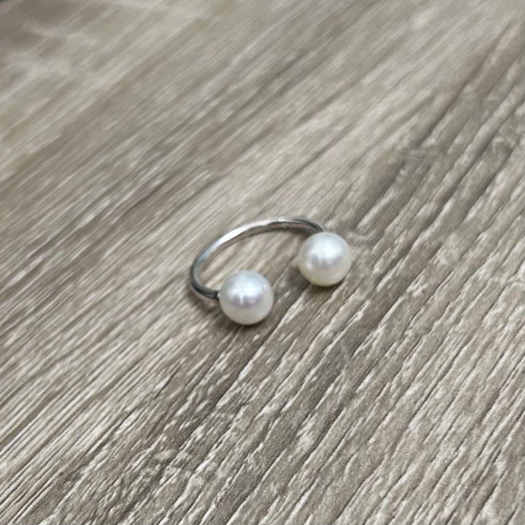 【美品✨】ジョージジェンセン 淡水パール シルバーチェーン ピアス シルバー