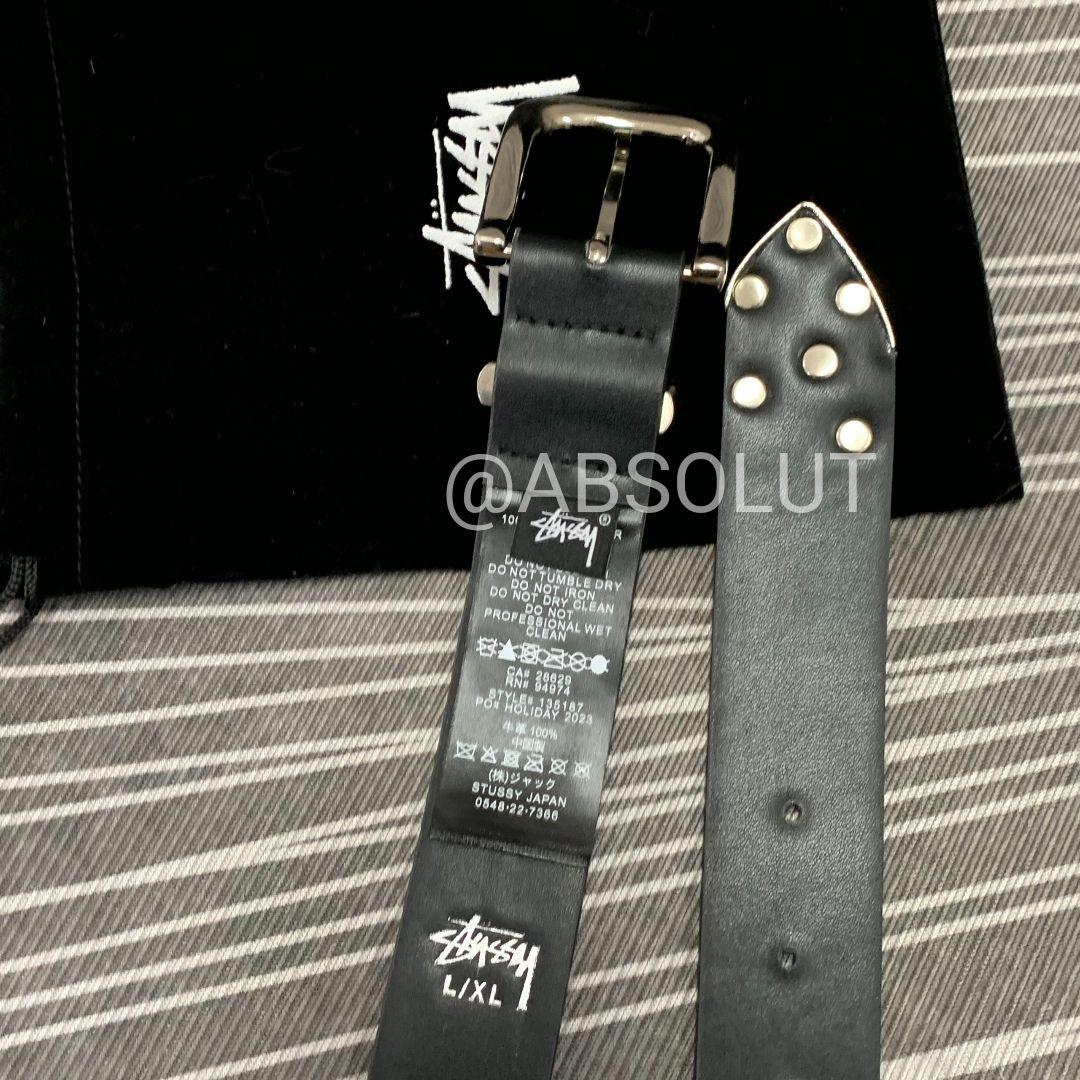 Stussy ブラック レザーベルト L/XL - メルカリ