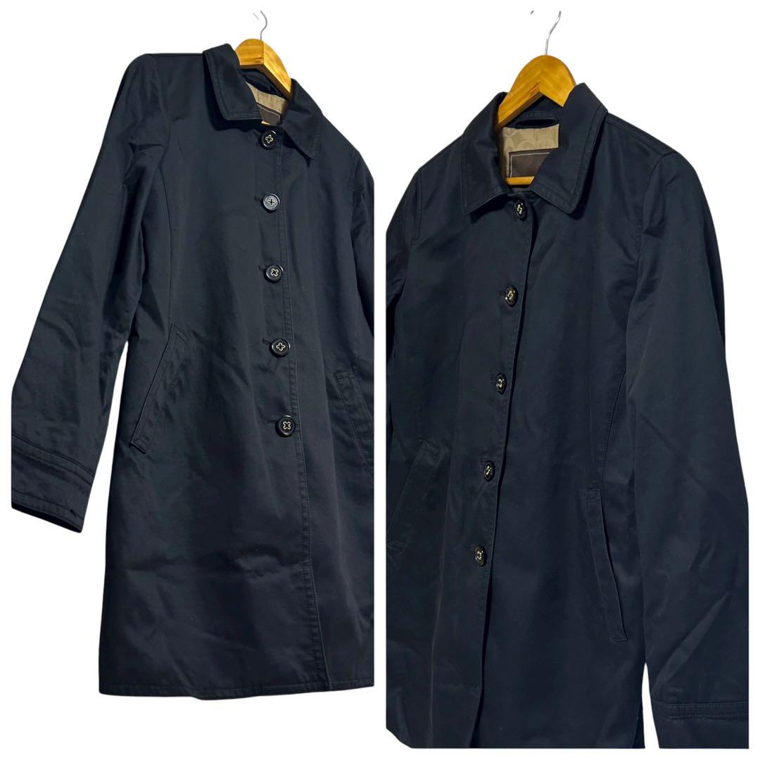 ◆COACH◆ 人気高/ステンカラーコート/シグネチャー/BLACK/コーチ/S ◆COACH◆ 人気高/ステンカラーコート/シグネチャー/BLACK/コーチ/S