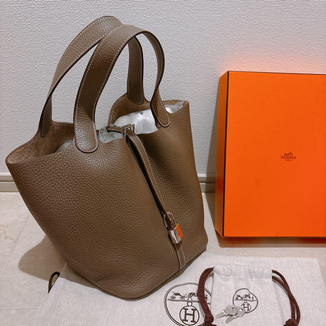 超美品！エルメス ピコタンロックMM 22 エトゥープ×シルバー金具