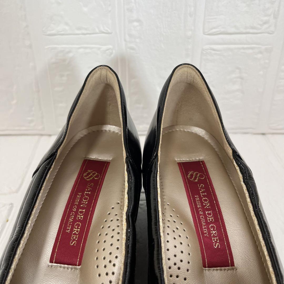 新品　SALON DE GRES パンプス バックル バレー 24 EEEE
