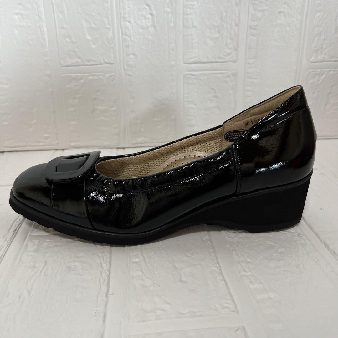 新品　SALON DE GRES パンプス バックル バレー 24 EEEE