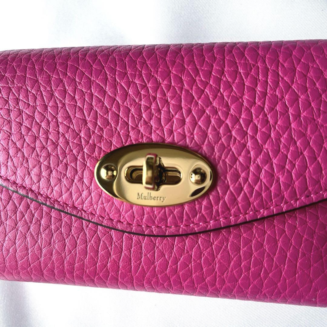 【美品】mulberry マルベリー ダーリー 三つ折り財布 マルベリーピンク