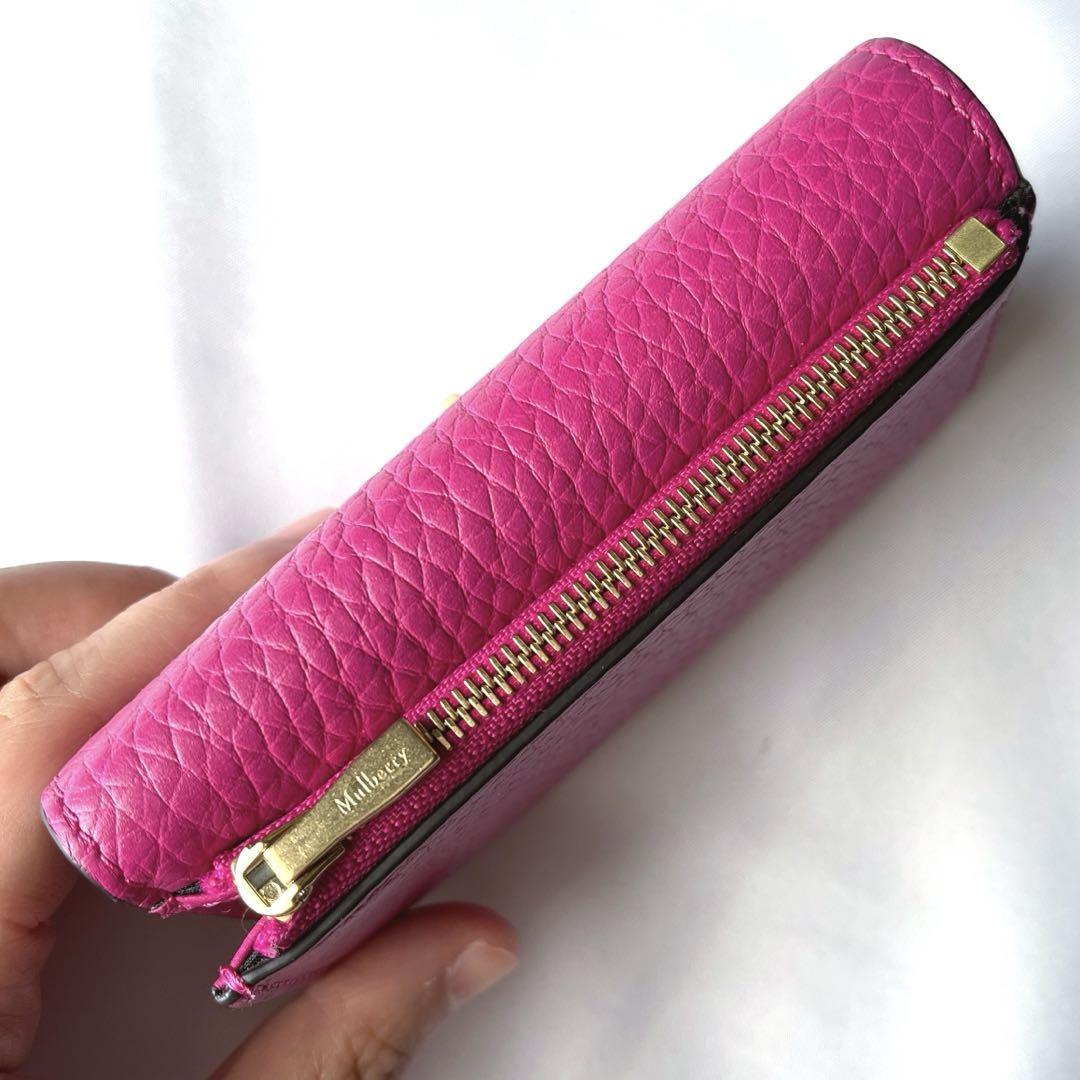 【美品】mulberry マルベリー ダーリー 三つ折り財布 マルベリーピンク
