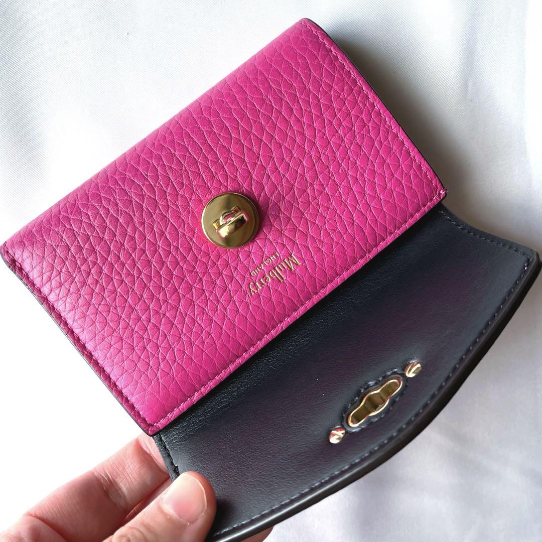 【美品】mulberry マルベリー ダーリー 三つ折り財布 マルベリーピンク