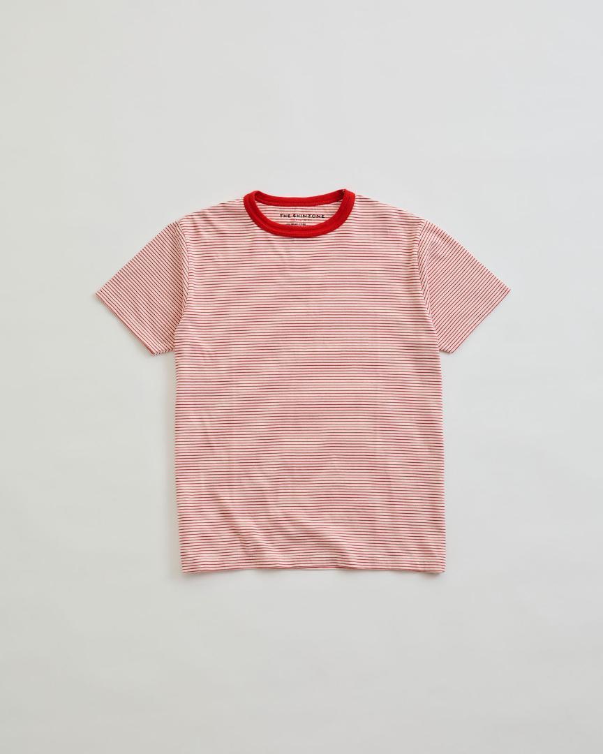 シンゾーン　PACK TEE 05 C.GRAY/RED BORDER