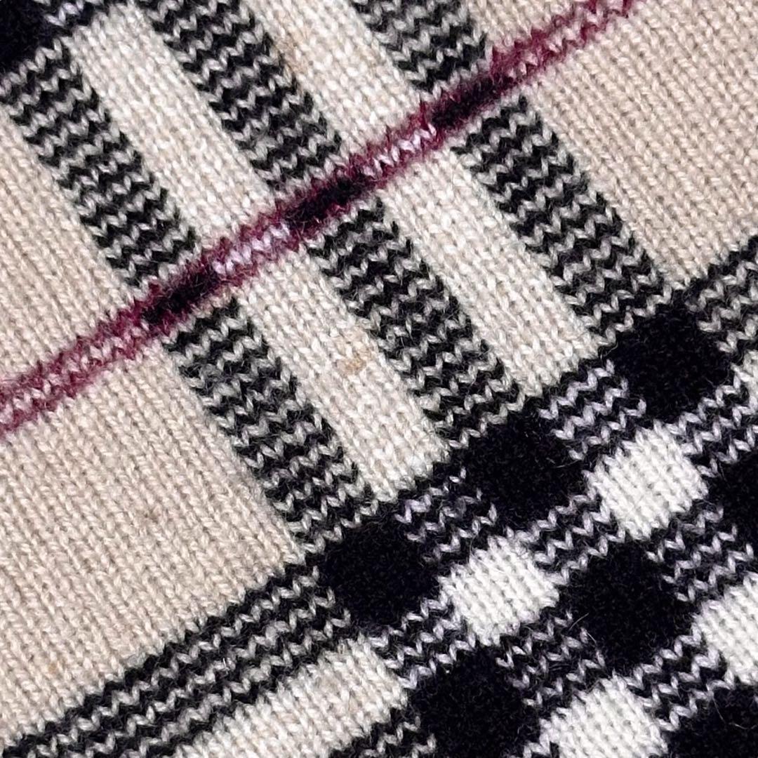 BURBERRY LONDON ニットセーター ノバチェック カシミヤ 銀ボタン