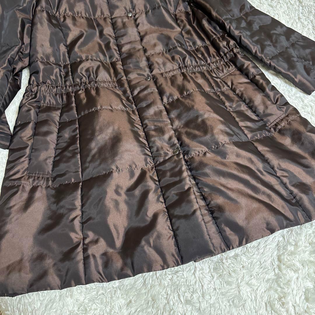 【美品】レリアン ロングコート キルティング Aライン フード 大きいサイズ 【美品】レリアン ロングコート キルティング Aライン フード 大きいサイズ