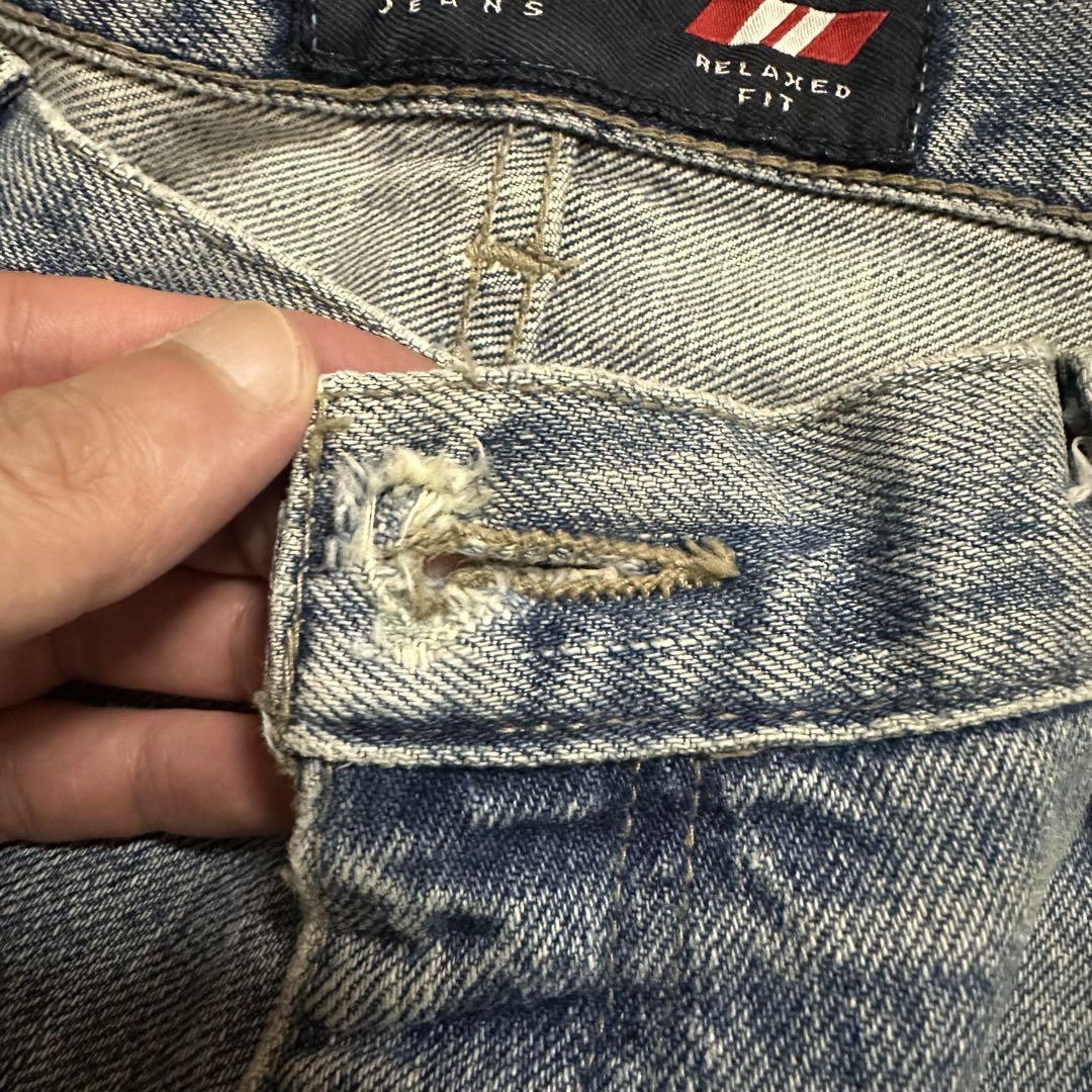 90s~00s IZOD 極太 リラックスドフィット ルーズ デニムパンツ