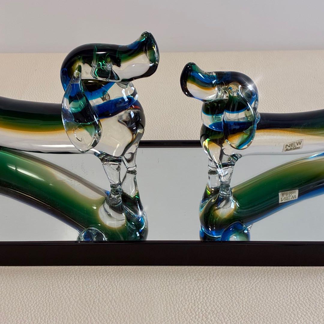 【Multi Glass/ガラス製/ダックスフント】置物 オブジェ レトロ Multi Glass/ガラス製/ダックスフント】置物 オブジェ レトロ