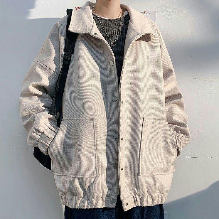 ティーンウールのジャケット男性の韓国のファッション野生の短いコート男@Q