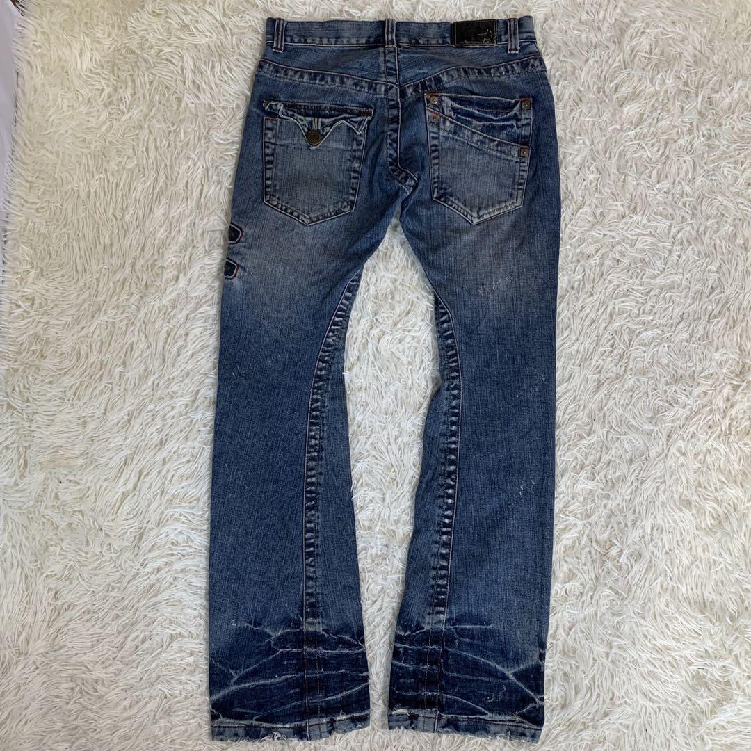 パンツ 00s rattle trap banana flared denim Y2K 00s banana flared denim rattle trap Y2K - メルカリ