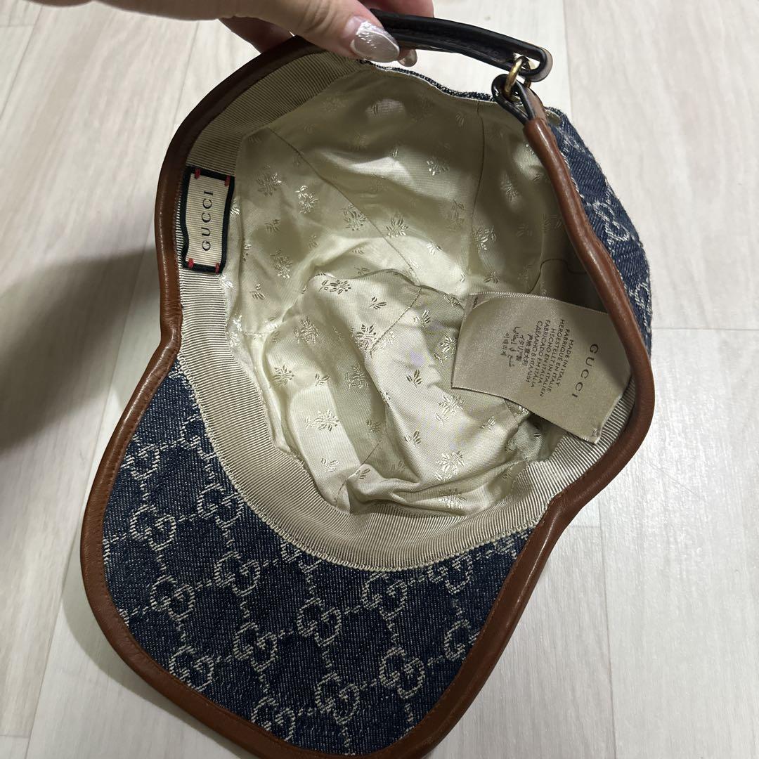 極美品】GUCCI デニムキャップ - メルカリ