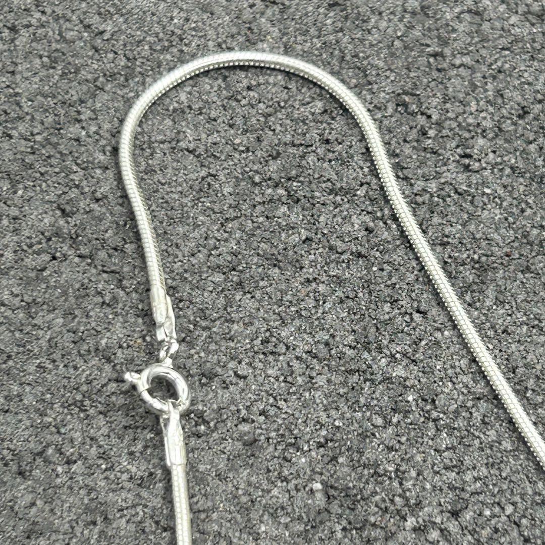 シルバー925 Silver ナロースネークチェーンネックレス/軽研磨/45cm
