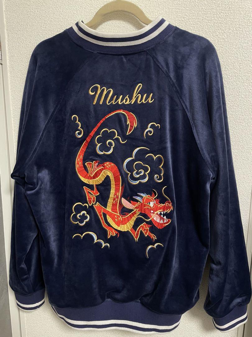 ★【美品】L size ディズニー　ムーラン　スカジャン　ネイビー★
