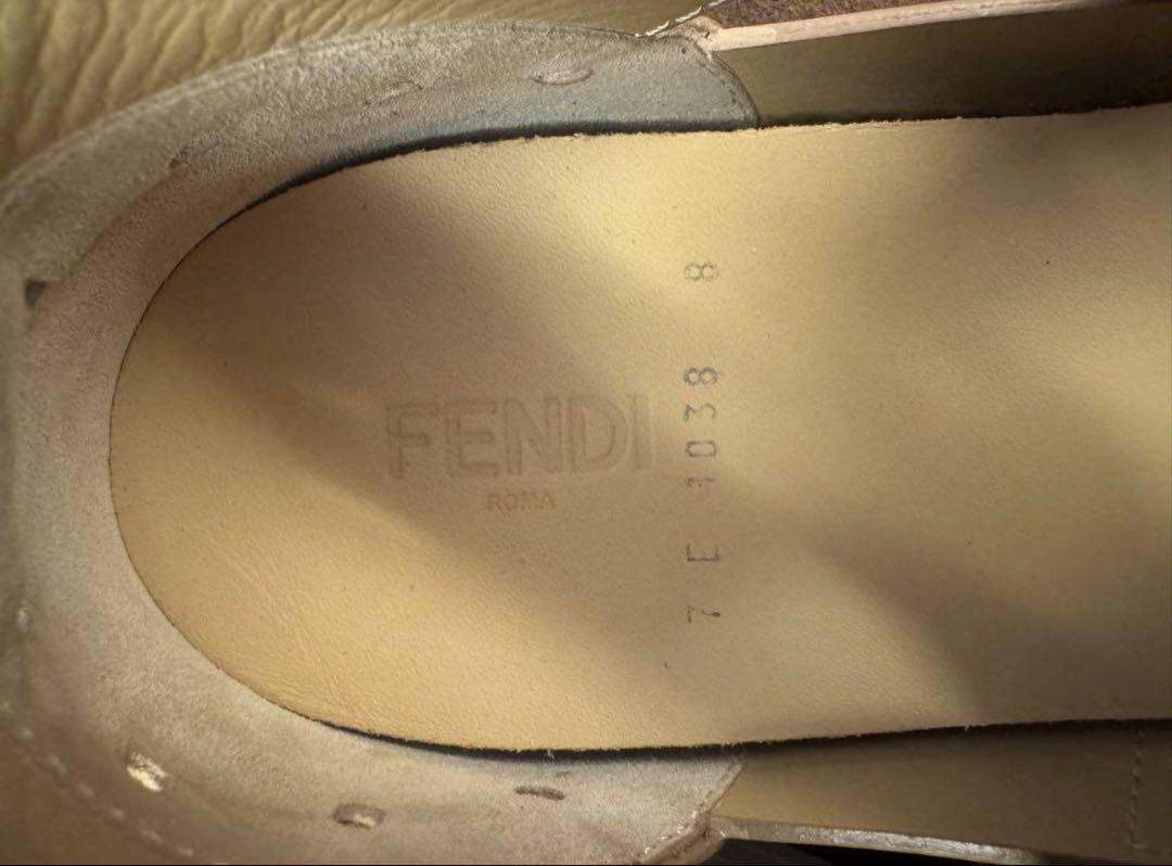 FENDI メンズ レザー サンダル スニーカー ブラウン 7E 1038