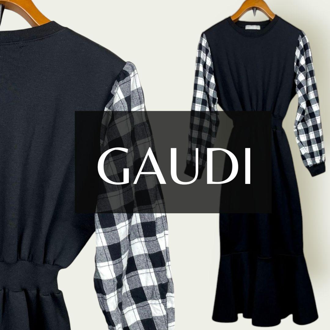 GAUDI ロング カットソーワンピース チェック きれいめ トラッド 春 F