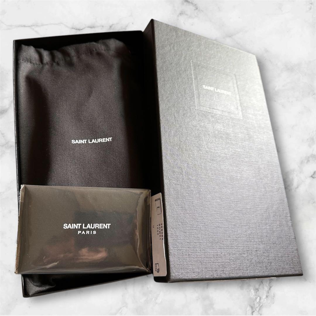数量は多 ✨フォロー割有り✨【SAINT LAURENT】長財布 ブラック ゴールドロゴ 小物