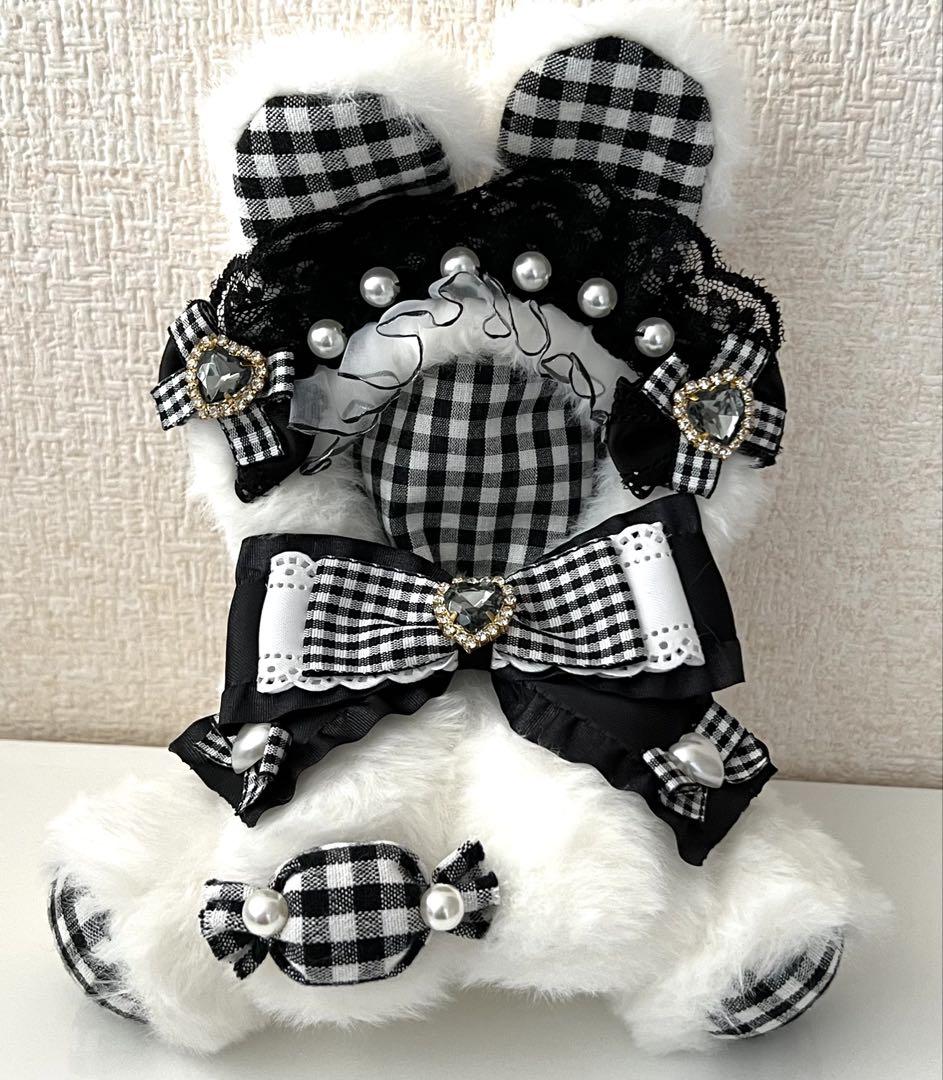 ぬい服 10〜12cm 作家様 黒 うさぎ - 着せ替え服・アウト